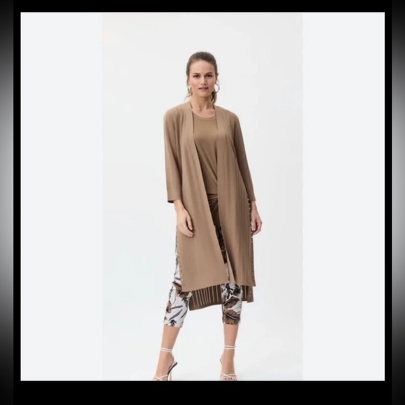 JOSEPH RIBKOFF Long Cover Up Cardigan Tiger's Eye 
size Large - Picture 5 of 12
